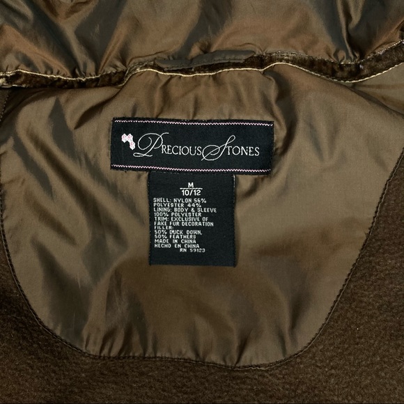 Girls Duck Down & Feathers Winter Coat w/hood like new - Picture 8 of 9